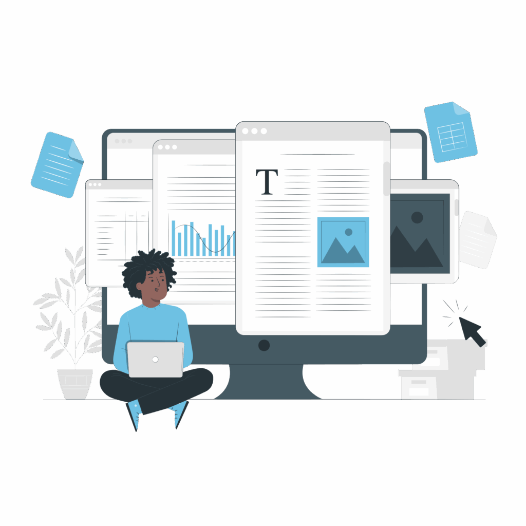 Creative thinker designing website wireframes
